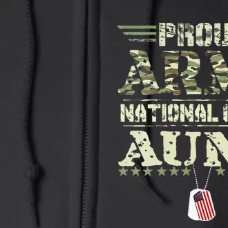 Proud Army National Guard Aunt USA Military Veteran Full Zip Hoodie