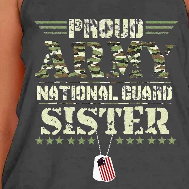 Proud Army National Guard Sister USA Military Veteran Women's Knotted Racerback Tank