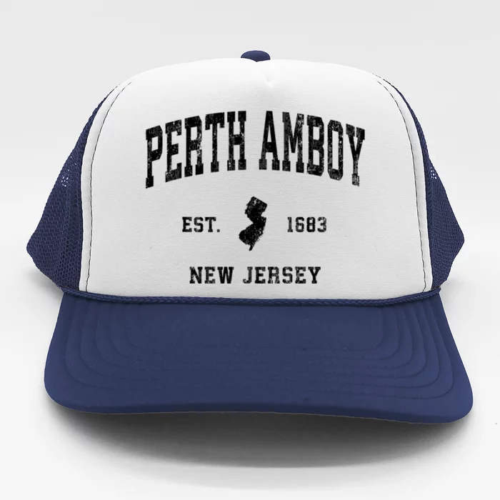 Perth Amboy New Jersey Nj Vintage Athletic Trucker Hat