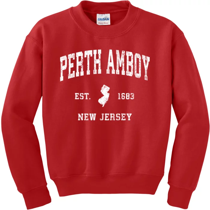 Perth Amboy New Jersey Nj Vintage Athletic Kids Sweatshirt