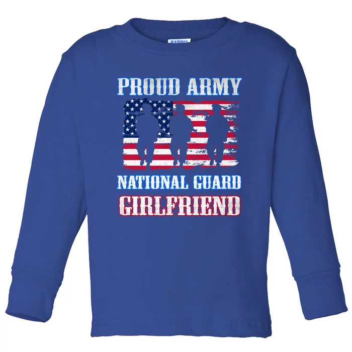 Proud Army National Guard Friend Vintage Military Army Funny Gift Toddler Long Sleeve Shirt