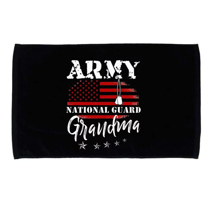 Proud Army National Guard Grandma US Flag Tees US Military Microfiber Hand Towel