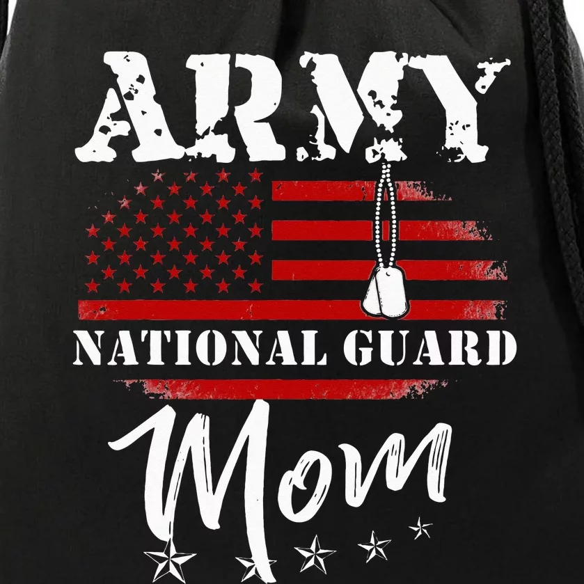 Proud Army National Guard Mom US Flag Tees US Military Drawstring Bag