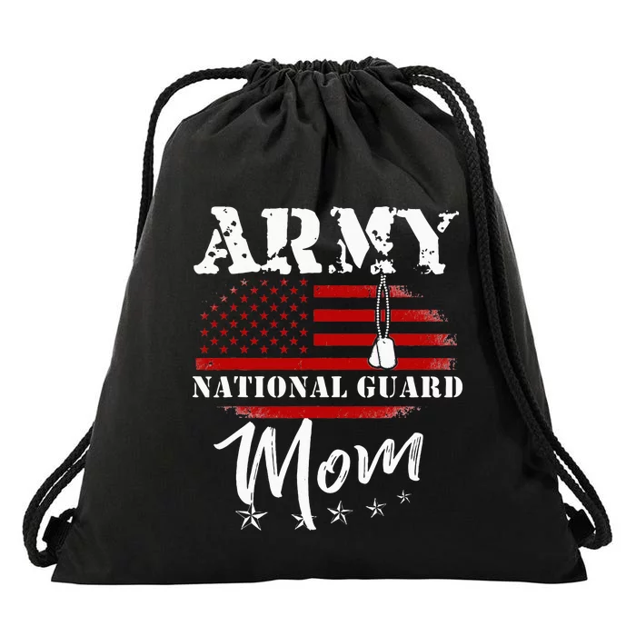 Proud Army National Guard Mom US Flag Tees US Military Drawstring Bag