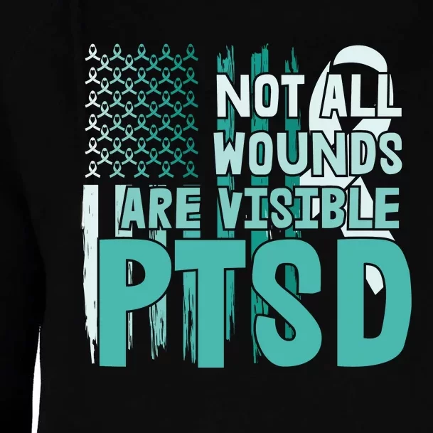 PTSD Awareness Not All Wounds Are Visible Womens Funnel Neck Pullover Hood