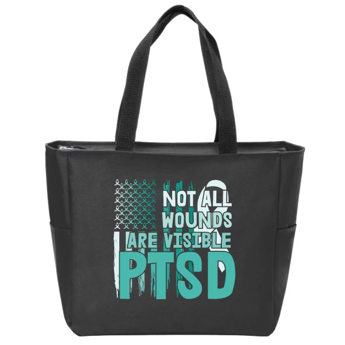 PTSD Awareness Not All Wounds Are Visible Zip Tote Bag