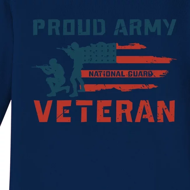 Proud Army National Guard US Army Veteran Day Baby Long Sleeve Bodysuit