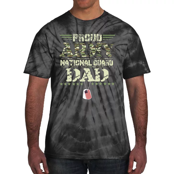 Proud Army National Guard Dad USA Military Veteran Tie-Dye T-Shirt