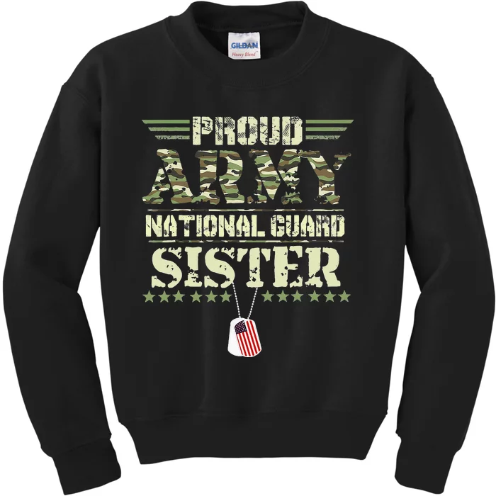 Proud Army National Guard Sister USA Military Veteran Kids Sweatshirt