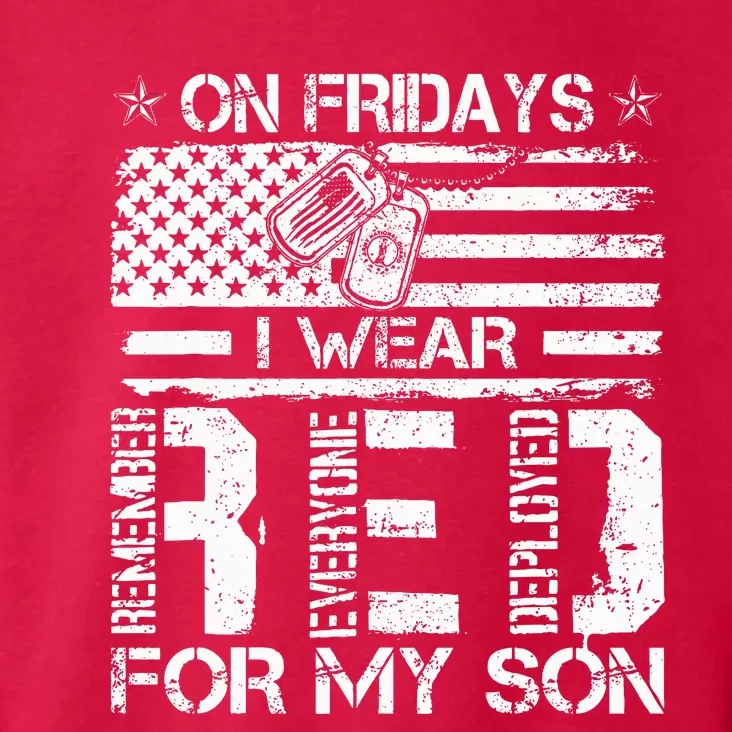 Proud Army National Guard Mom On Fridays I We Wear Red Toddler Hoodie