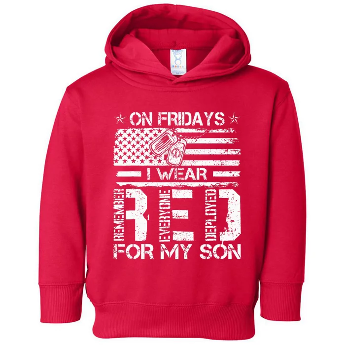 Proud Army National Guard Mom On Fridays I We Wear Red Toddler Hoodie