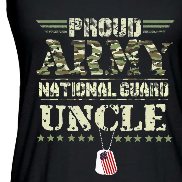 Proud Army National Guard Uncle USA Military Veteran Ladies Essential Flowy Tank