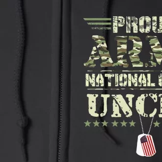 Proud Army National Guard Uncle USA Military Veteran Full Zip Hoodie