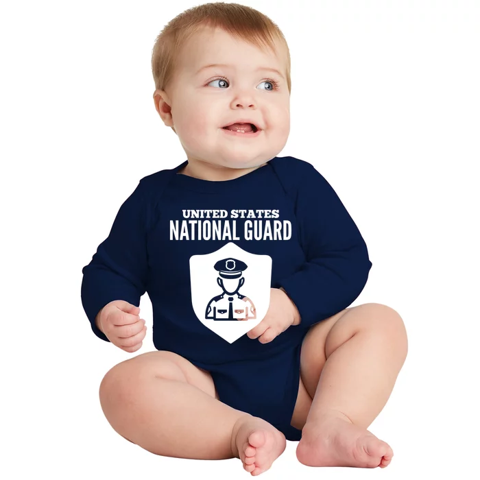 Patriotic American National Guard Soldier Usa Military Gift Cool Gift Baby Long Sleeve Bodysuit