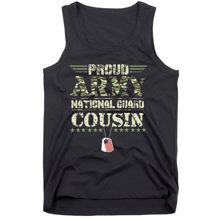 Proud Army National Guard Cousin USA Military Veteran Tank Top