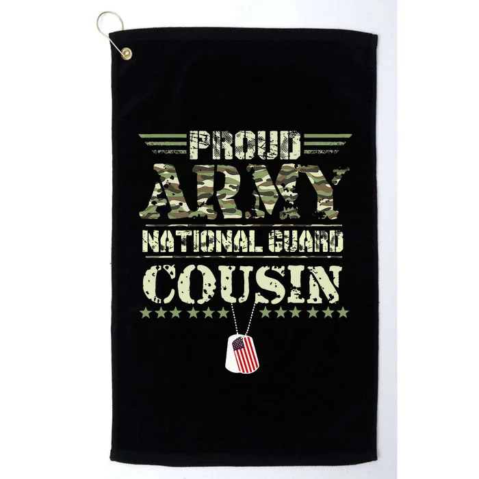 Proud Army National Guard Cousin USA Military Veteran Platinum Collection Golf Towel