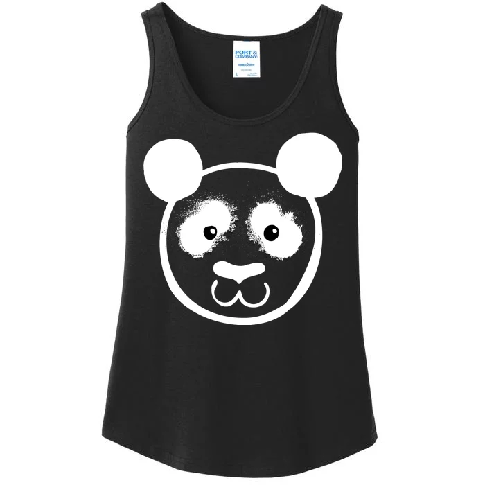 Panda Bear Face Silhouette Ladies Essential Tank