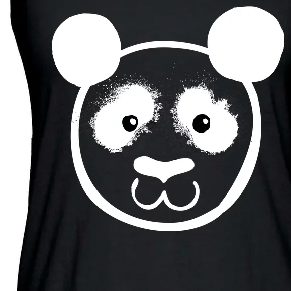 Panda Bear Face Silhouette Ladies Essential Flowy Tank