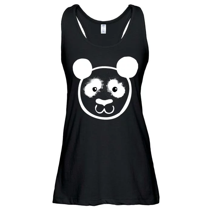 Panda Bear Face Silhouette Ladies Essential Flowy Tank