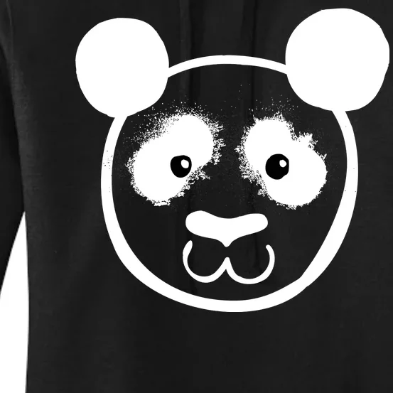 Panda Bear Face Silhouette Women's Pullover Hoodie