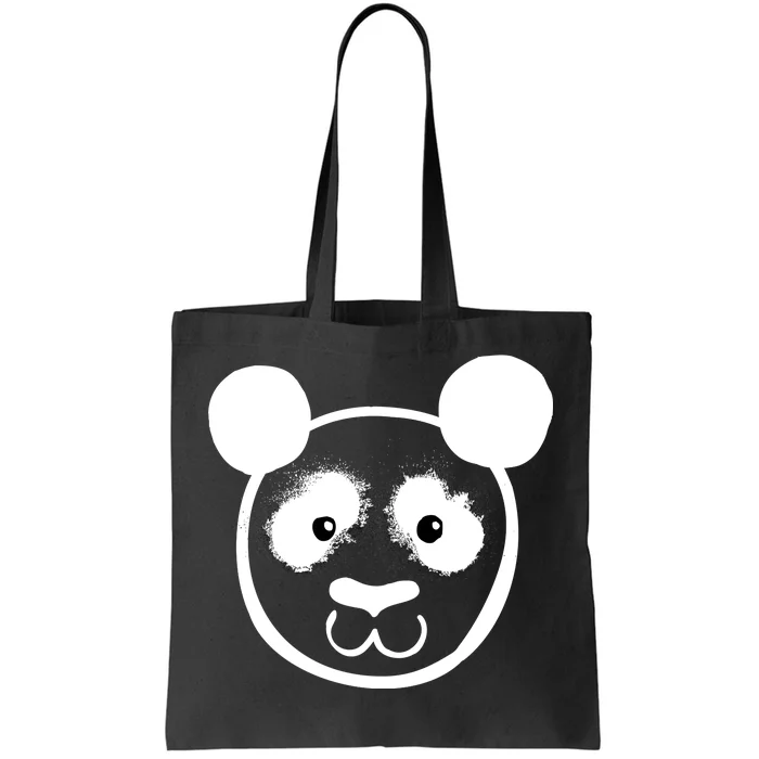 Panda Bear Face Silhouette Tote Bag