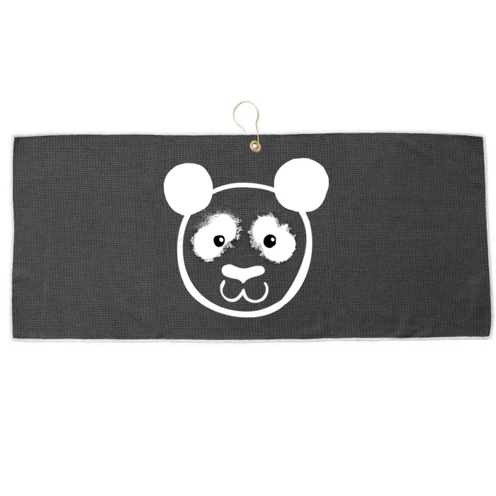 Panda Bear Face Silhouette Large Microfiber Waffle Golf Towel