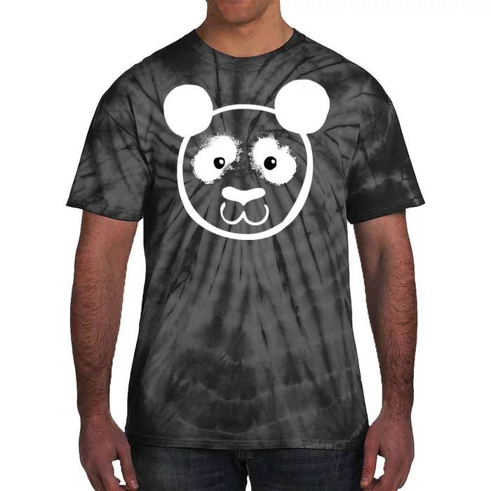 Panda Bear Face Silhouette Tie-Dye T-Shirt