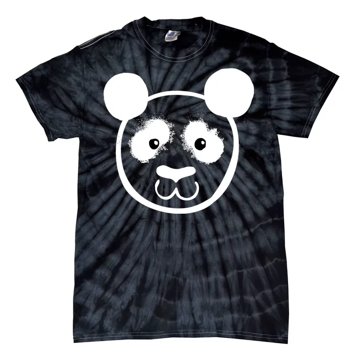 Panda Bear Face Silhouette Tie-Dye T-Shirt