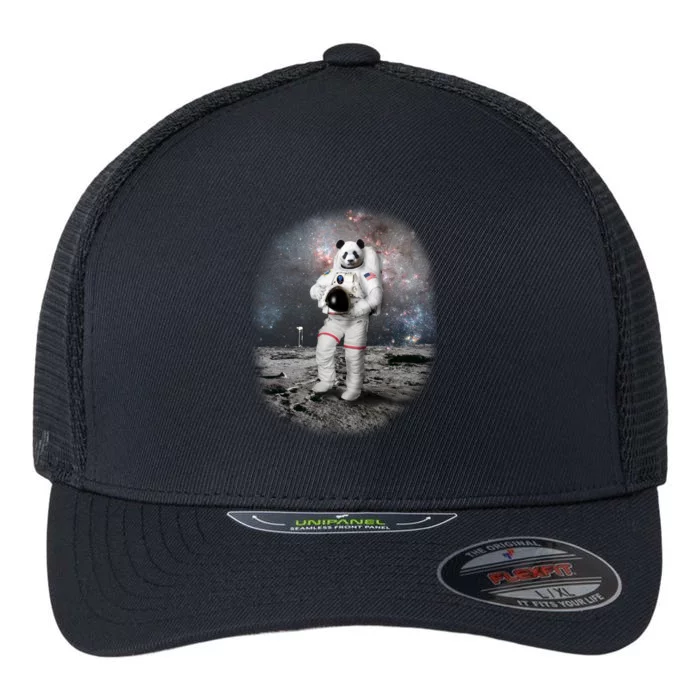 Panda In Space Astronaut Flexfit Unipanel Trucker Cap