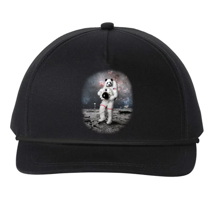 Panda In Space Astronaut Snapback Five-Panel Rope Hat