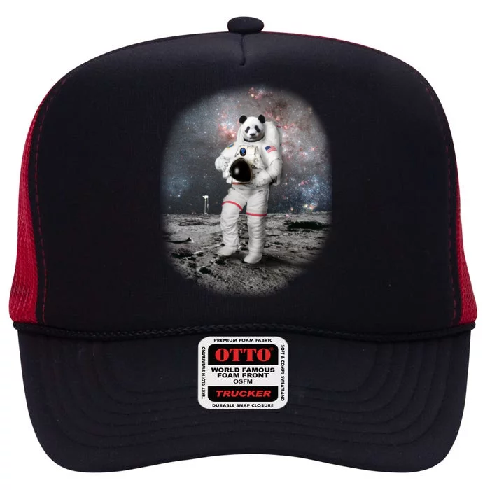 Panda In Space Astronaut High Crown Mesh Trucker Hat