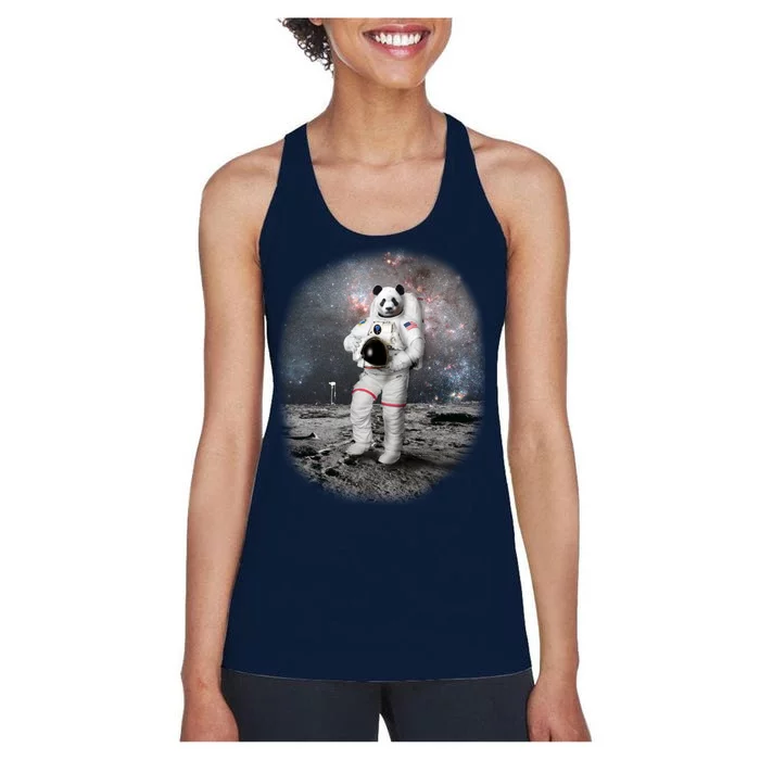 Panda In Space Astronaut Women's Racerback Tank