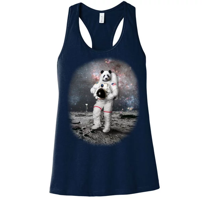 Panda In Space Astronaut Women's Racerback Tank