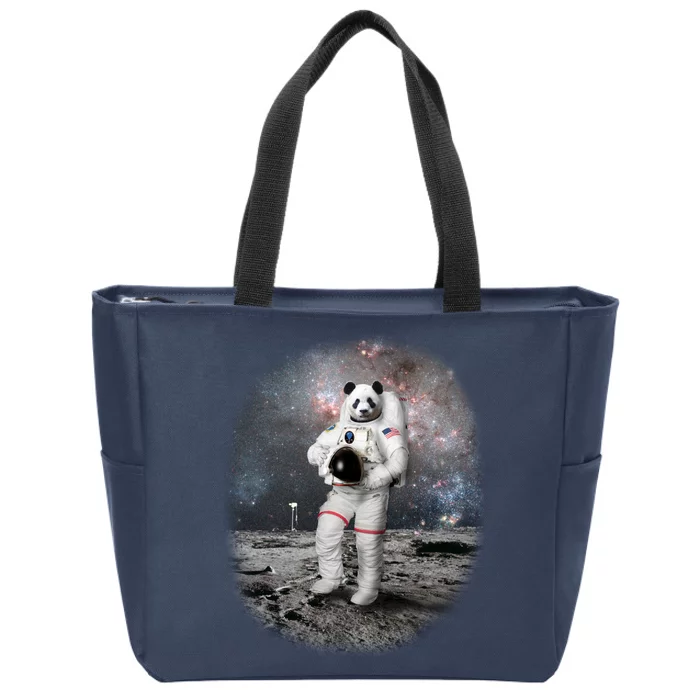 Panda In Space Astronaut Zip Tote Bag