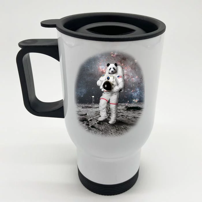 Panda In Space Astronaut Front & Back Stainless Steel Travel Mug