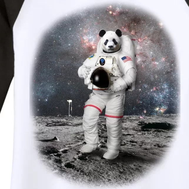 Panda In Space Astronaut Women's Tri-Blend 3/4-Sleeve Raglan Shirt