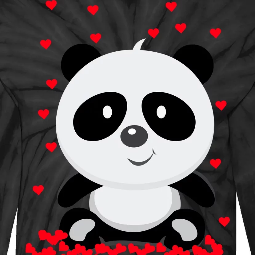 Panda Love Tie-Dye Long Sleeve Shirt