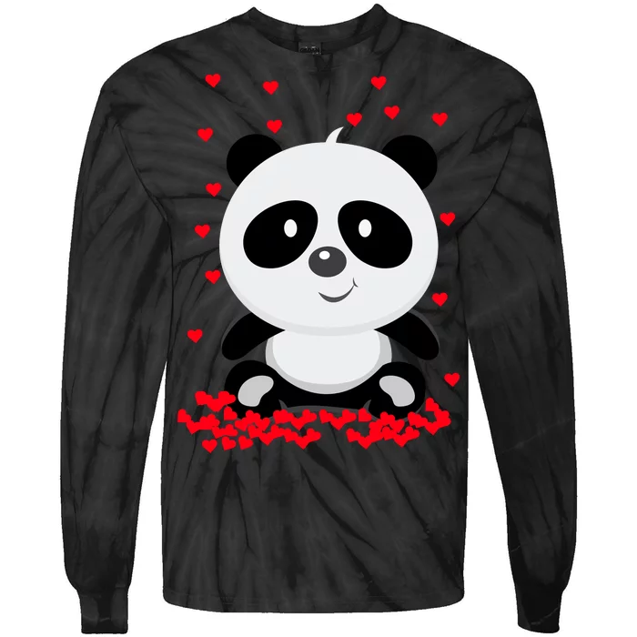 Panda Love Tie-Dye Long Sleeve Shirt