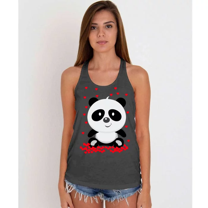 Panda Love Women's Knotted Racerback Tank