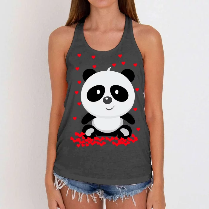 Panda Love Women's Knotted Racerback Tank