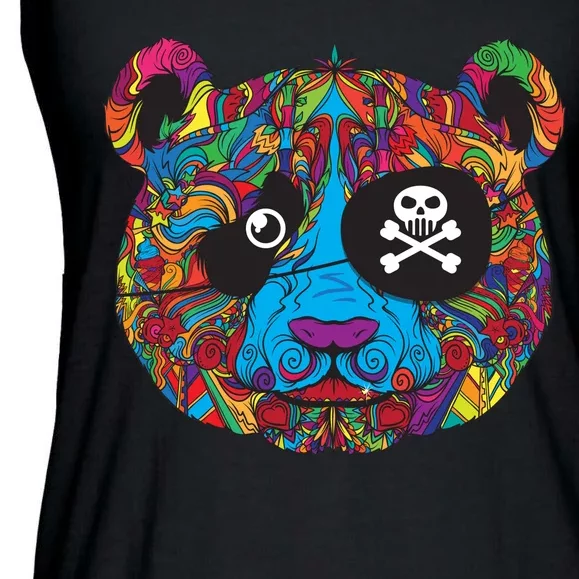 Panda Pirate Abstract Ladies Essential Flowy Tank