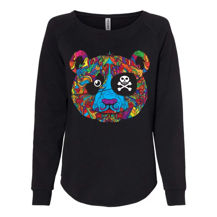 Panda Pirate Abstract Womens California Wash Sweatshirt