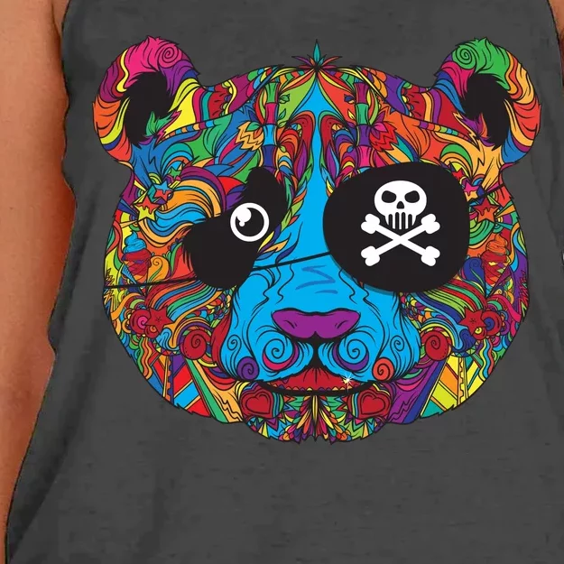 Panda Pirate Abstract Women's Knotted Racerback Tank