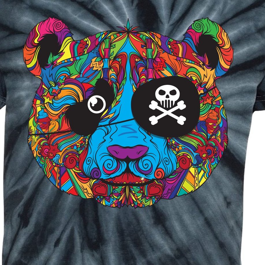 Panda Pirate Abstract Kids Tie-Dye T-Shirt