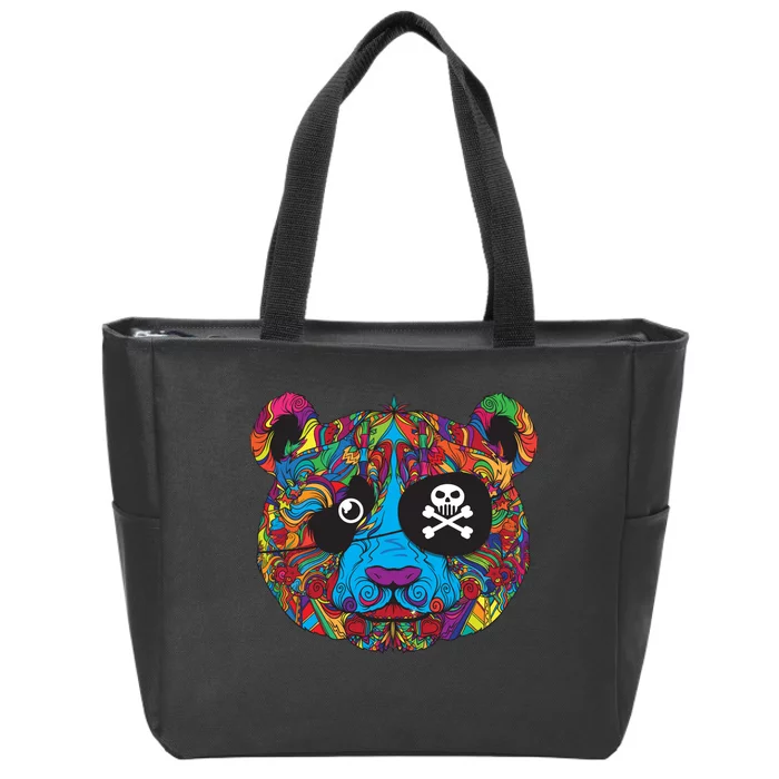 Panda Pirate Abstract Zip Tote Bag