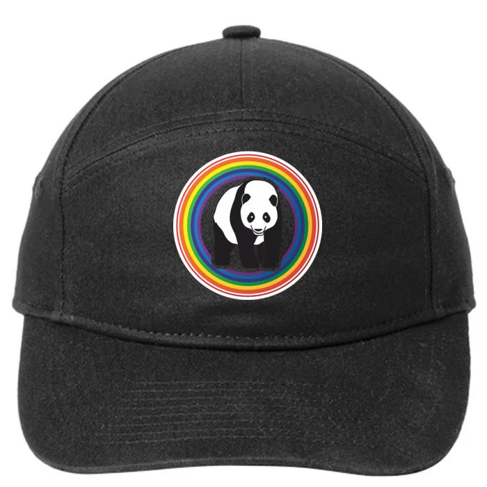 Panda Rainbow 7-Panel Snapback Hat