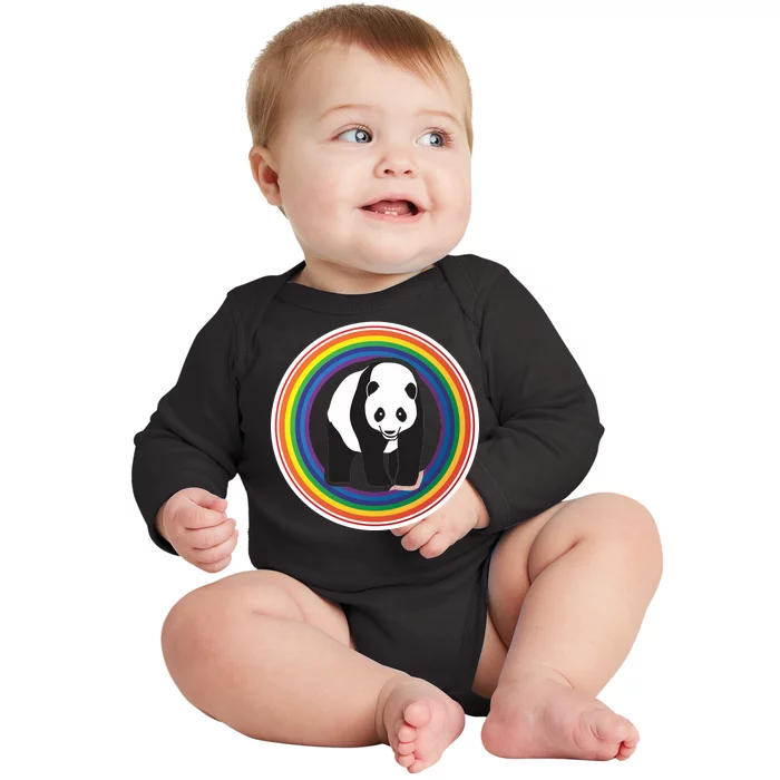 Panda Rainbow Baby Long Sleeve Bodysuit