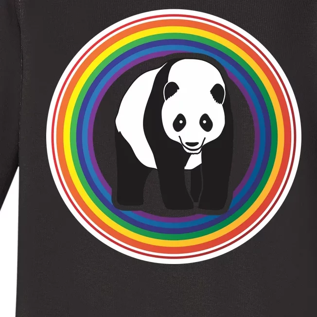 Panda Rainbow Baby Long Sleeve Bodysuit