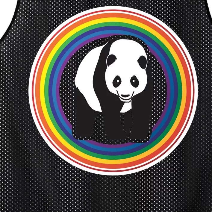 Panda Rainbow Mesh Reversible Basketball Jersey Tank