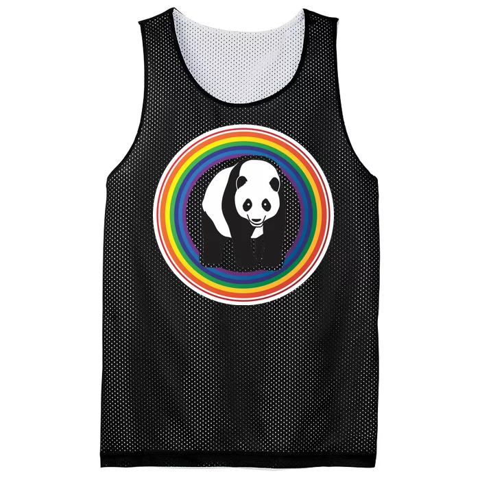 Panda Rainbow Mesh Reversible Basketball Jersey Tank